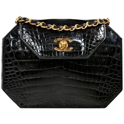 vintage alligator chanel purse 80's|antique chanel bag.